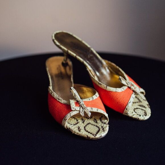 Dolce & Gabbana Snakeskin Slip on Mules - Picture 1 of 7